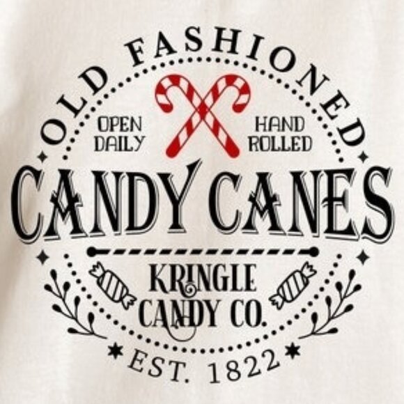 Candy Cane North Pole Christmas Sweatshirt Holiday Candy Canes Xmas Sweater 79 - Picture 2 of 5